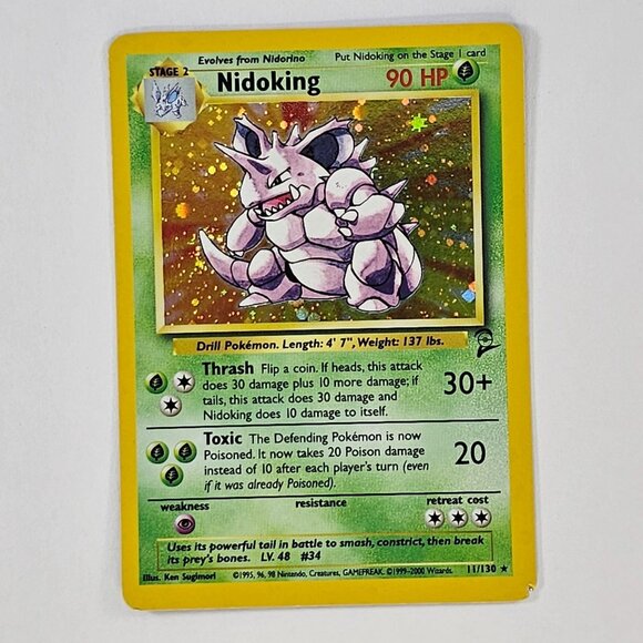 Nidoking 11/130 Base Set 2 Holo Pokemon Card Rare MP - Picture 1 of 8